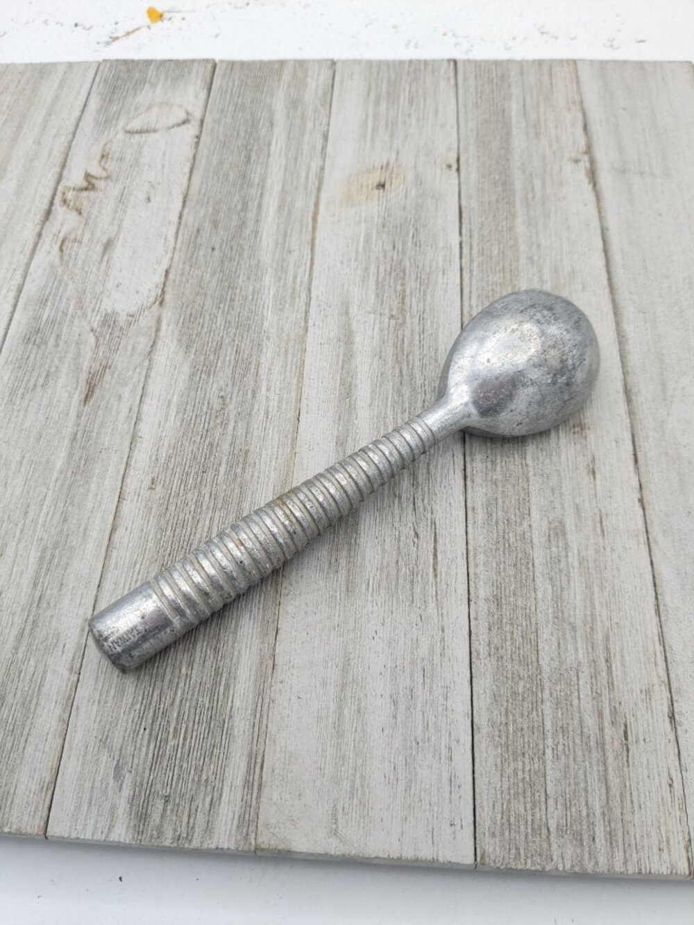 Metal Ice Cream Scoop Vintage Metal Ribbed 6 3/4" - Picture 4 of 7